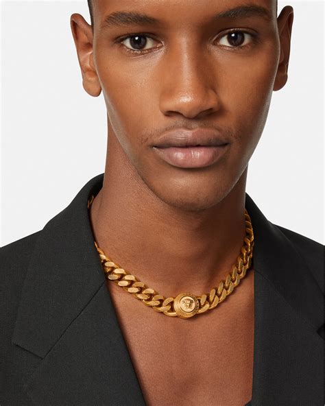 chaine en or homme versace|farfetch versace necklace.